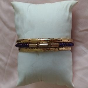 Set of 3 Gold Tone Bangle Bracelets